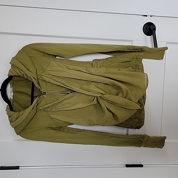 Prairie Underground Tops - Prairie Underground Olive Green Wrap Style Hoodie
